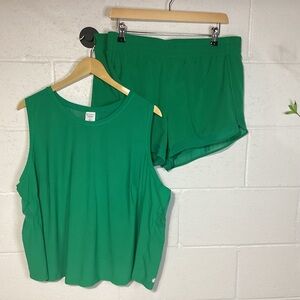 Athleta Vibrant Green Performance Tank and Running Shorts | NWOT
